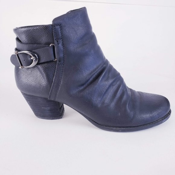 BareTraps Shoes - Black Vegan Leather and Snakeskin Booties 8
